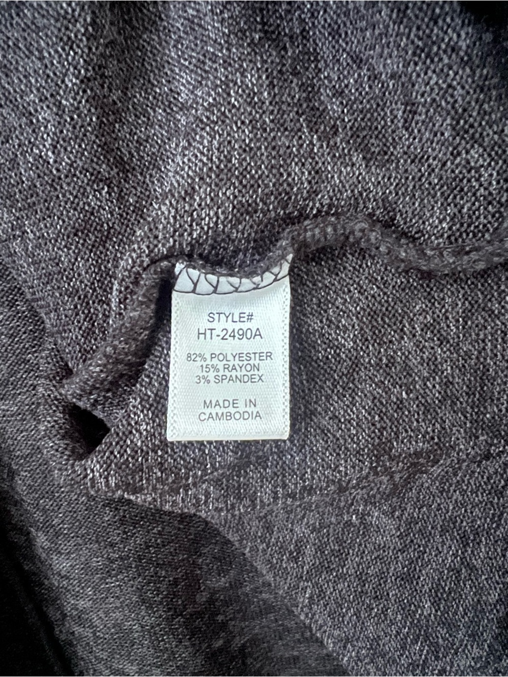 Zenana Outfitters Charcoal V-Neck Center Seam Knit Sweater Shirt - Picture 5 of 5